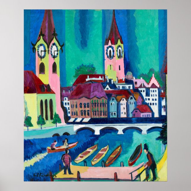 Der Puls der Stadt, Ernst Ludwig Kirchner Zürich Poster (Vorne)
