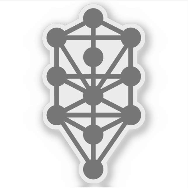 Der Qabalistische Baum des Lebens (grau) Aufkleber (Vorderseite)