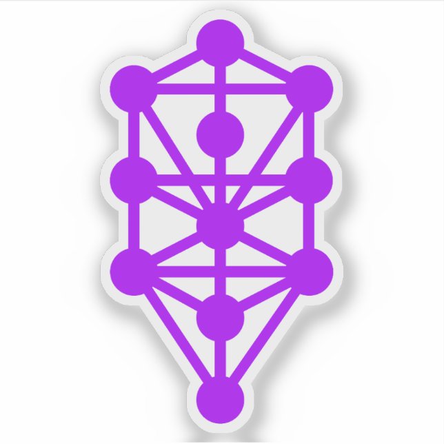 Der Qabalistische Baum des Lebens (lila) Aufkleber (Vorderseite)