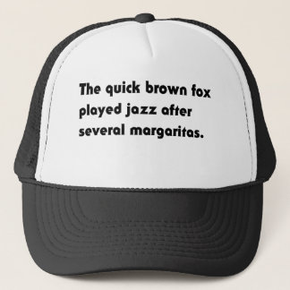 Der Quick Brown Fox spielte Jazz... T - Shirt PayP Truckerkappe