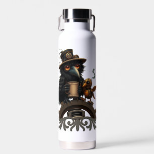 Der Rabe, angetrieben von Kaffee Trinkflasche