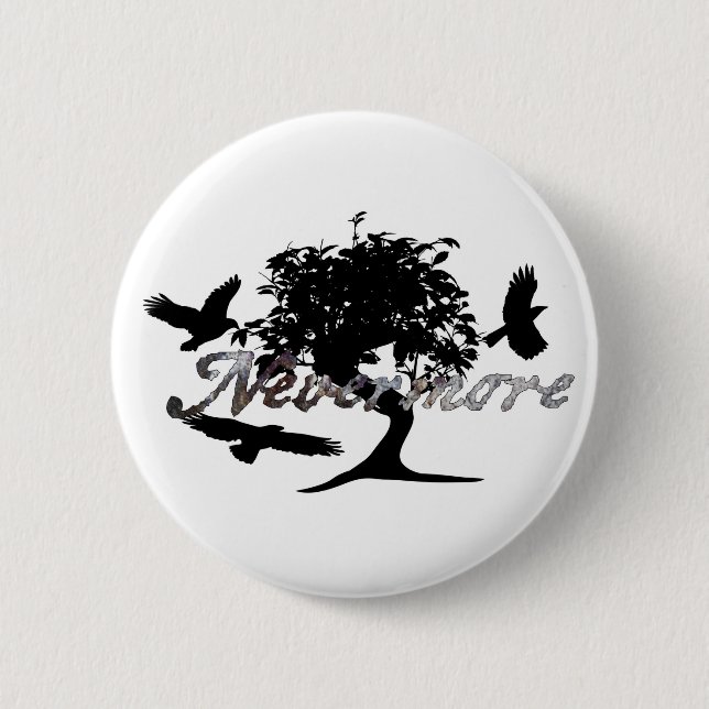 Der Rabe Edgar Allen Poes Button (Vorderseite)