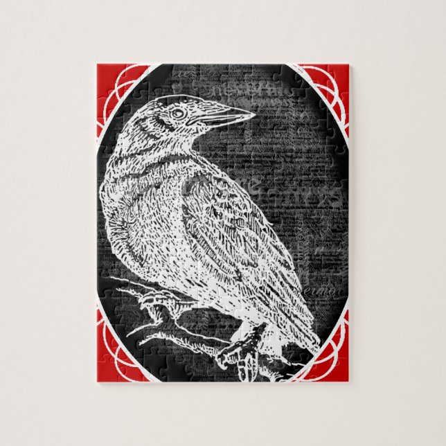 "Der Rabe" inspirierte grafischen Entwurf Puzzle (Vertikal)