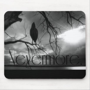 Der Rabe - nie wieder Sunbeams u. Baum B&W Mousepad