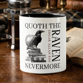 Der Rabe Sagt Niemalsmehr Literarischer Buchliebha Zweifarbige Tasse
