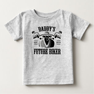 Der Radfahrer-Motorrad-Schädel des Vatis Baby T-shirt