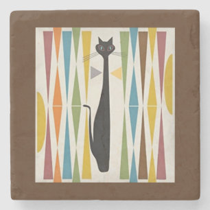 Der raffinierte Cat Stone Untersetzer