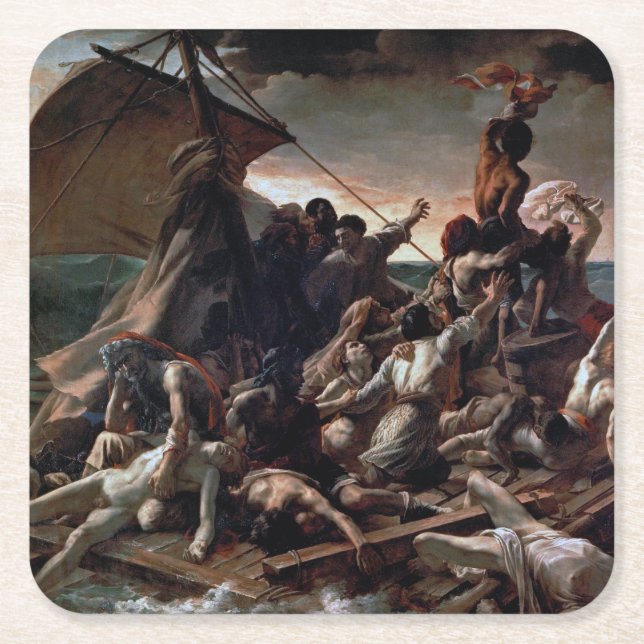 Der Raft der Medusa, Theodore Gericault Rechteckiger Pappuntersetzer (Vorderseite)