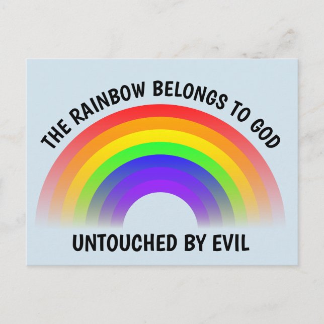 DER RAINBOW GEHÖRT ZU GOTT, VON EVIL UNBERÜHRT POSTKARTE (Vorderseite)