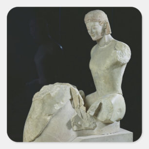 Der Rampin Reiter, c.550-540 BC Quadratischer Aufkleber