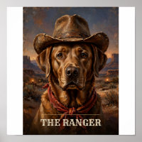 Der Ranger Labrador Retriever Vintage Western Hund