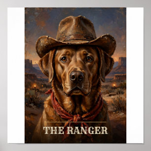 Der Ranger Labrador Retriever Vintage Western Hund Poster