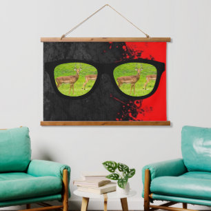 Der räuberische Tiger der Gazelle Wandteppich Mit Holzrahmen