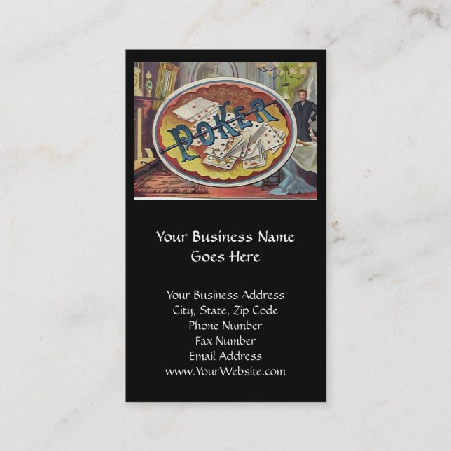 Der rauchende spielende Raum der Vintagen Visitenkarte (Vorderseite)