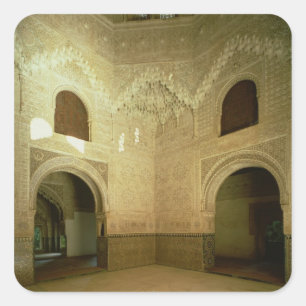 Der Raum der zwei Schwestern des 14. Jahrhunderts Quadratischer Aufkleber