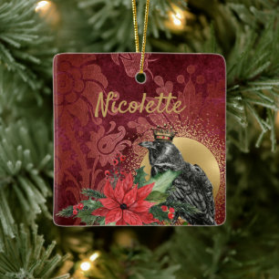 Der Raven King Gothic Large Weihnachten   Keramikornament