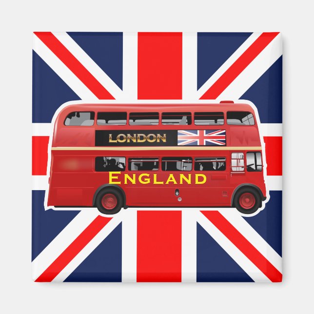 Der Red London Double Decker Bus Magnet (Vorne)