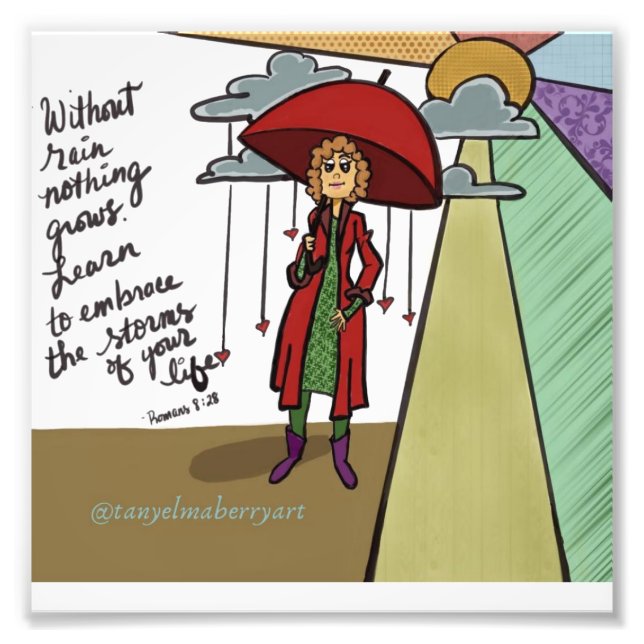 Der Regen verkraften Fotodruck (Vorne)