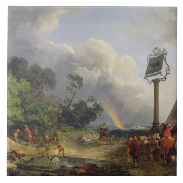 Der Regenbogen, 1784 (Öl auf Leinwand) Fliese (Vorderseite)