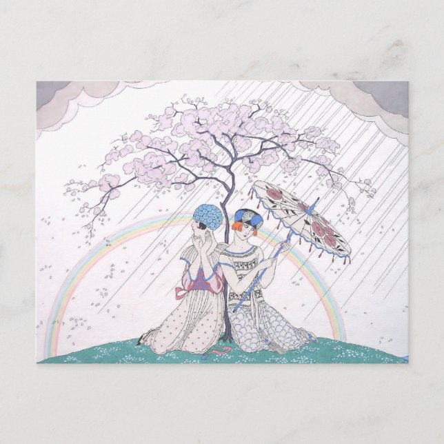 Der Regenbogen durch George Barbier Postkarte (Vorderseite)