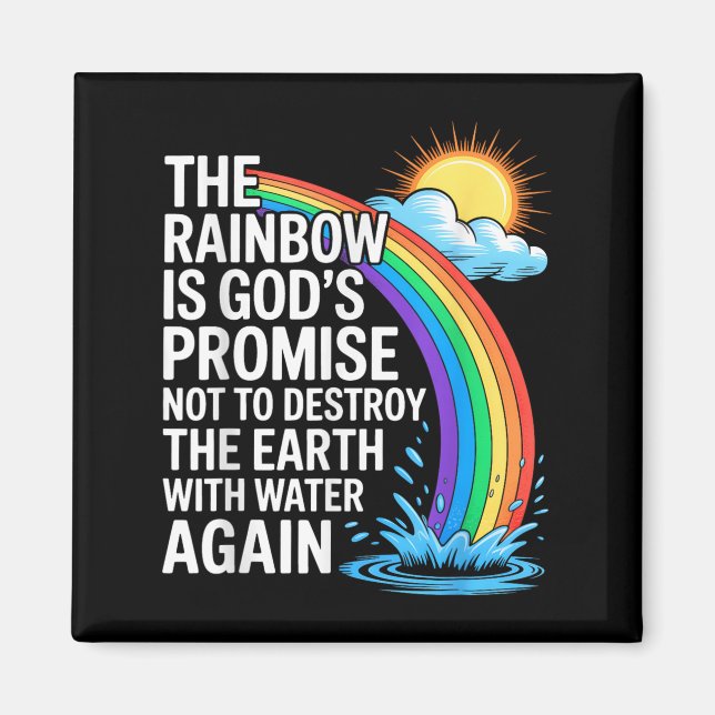 Der Regenbogen ist Gottes Versprechen Christlichen Magnet (Vorne)