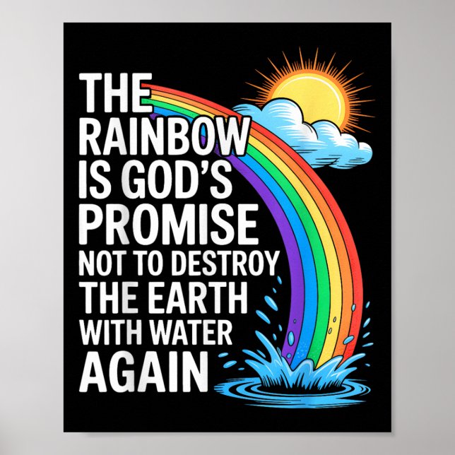 Der Regenbogen ist Gottes Versprechen Christlichen Poster (Vorne)