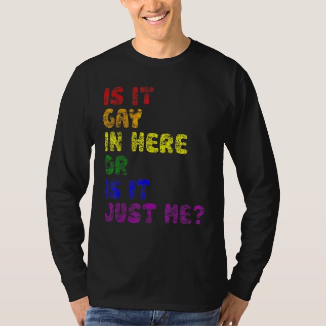 Der Regenbogen ist hier schwul oder ist er nur ein T-Shirt (Vorderseite)
