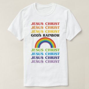 Der Regenbogen-Jesus Christus des Gottes T-Shirt