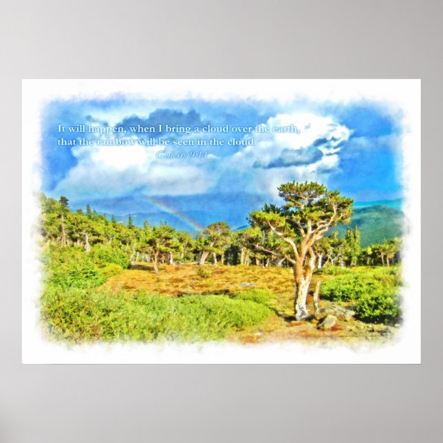 Der Regenbogen wird in der Wolke zu sehen sein Poster (Vorne)