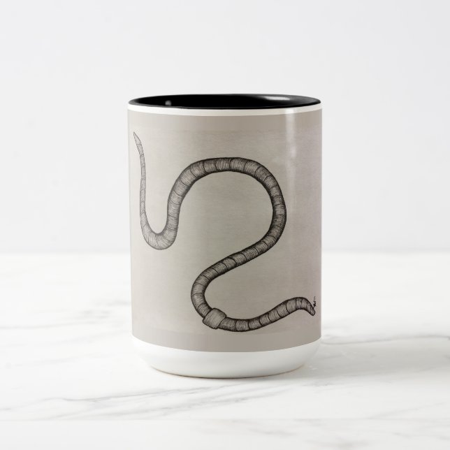 Der Regenwurm Zweifarbige Tasse (Mittel)