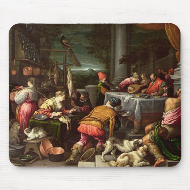 Der reiche Mann und der Lazarus, 1590-95 Mousepad (Vorne)