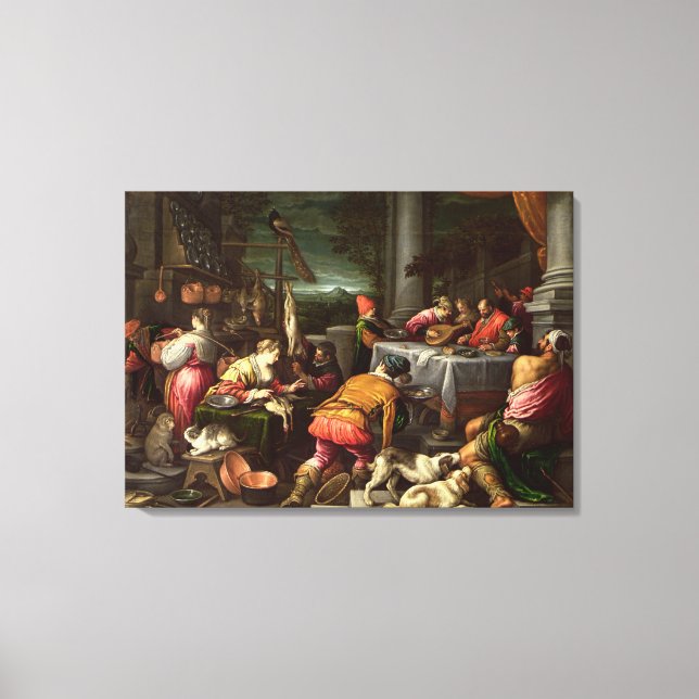 Der reiche Mann und Lazarus, 1590-1595 Leinwanddruck (Vorderseite)