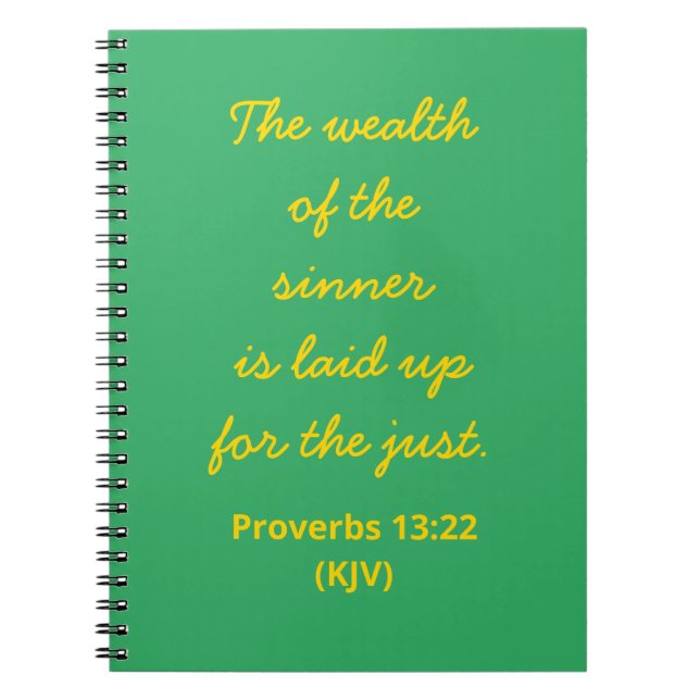 Der Reichtum des Siegers ist für die Gerechten auf Notizblock (Vorderseite)