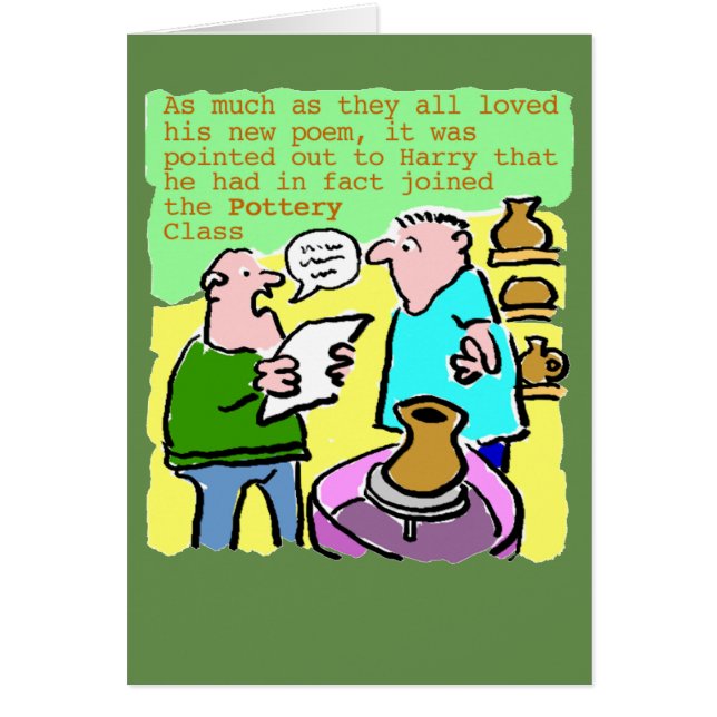 Der reife Schüler liest ein Gedicht in der Töpferk (Vorne)