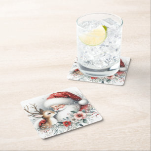 Der Reindeer Kiss des Weihnachtsmanns Rechteckiger Pappuntersetzer