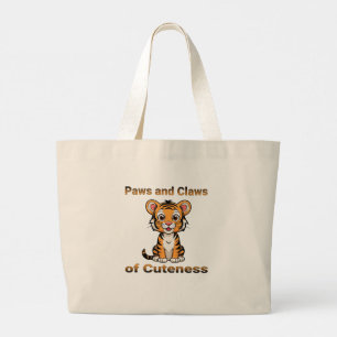 Der Reiz des Niedlichen Tiger-Shirts Jumbo Stoffbeutel