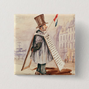 Der Reklametafel-Mann, Boulevard du Temple, 1839 Button