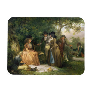 Der Repast des Anglers (Öl auf Leinwand) Magnet