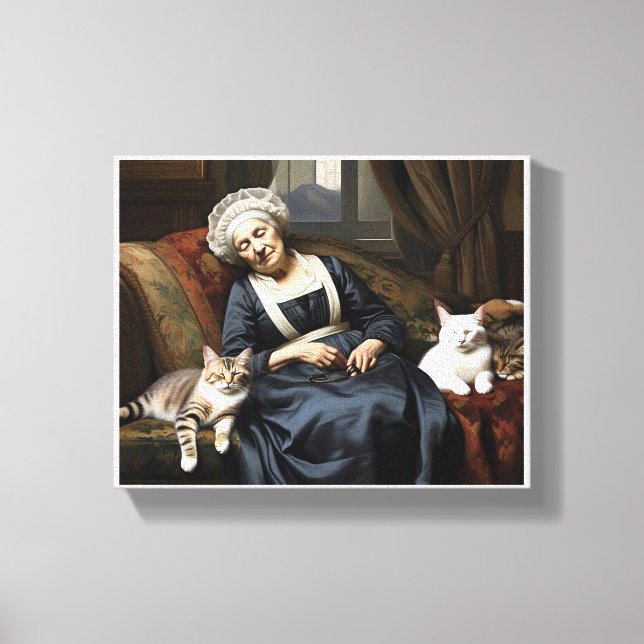 " DER REPOSE DER KATZLADY " LEINWANDDRUCK (Vorderseite)