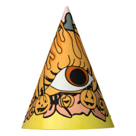 Der Retro Pumpkin-Flammenauge Partyhütchen