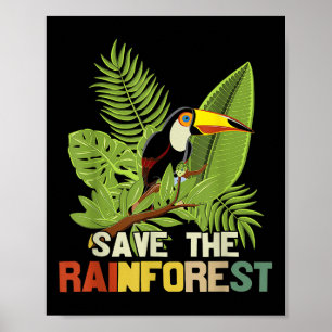 Der Retro-Stil des Regenwaldes Earth Day gerettet Poster