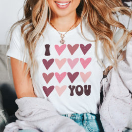 Der Retro Valentinstag hört pink modern T-Shirt