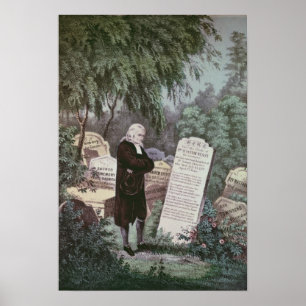Der Rev. John Wesley besucht das Grab seiner Mutte Poster