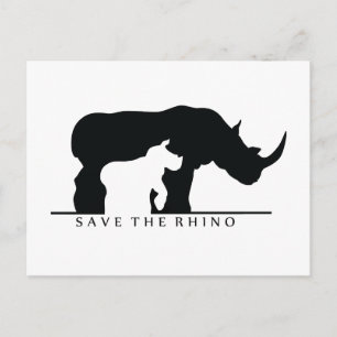 Der Rhino gerettet (weiß ver.) Postkarte