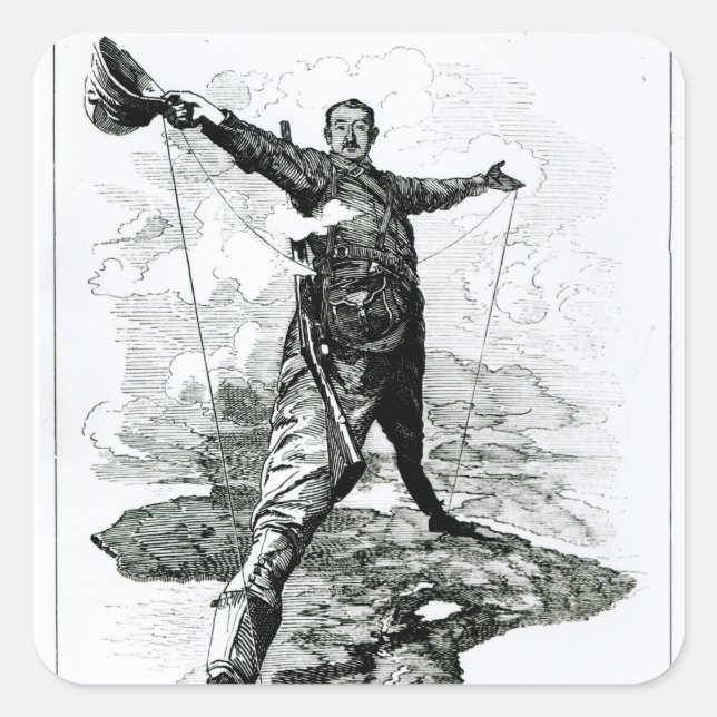 Der Rhodes Kolossus von Punch Quadratischer Aufkleber (Vorderseite)