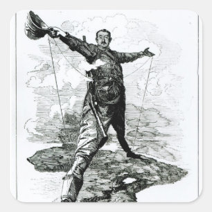 Der Rhodos-Koloss vom Durchschlag Quadratischer Aufkleber