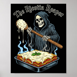 Der Ricotta-Sensenmann Lustige italienische Hallow Poster