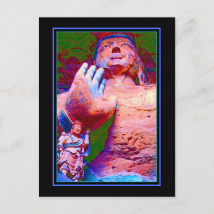 Der riesige Buddha in der China der Yungang-Höhlen Postkarte