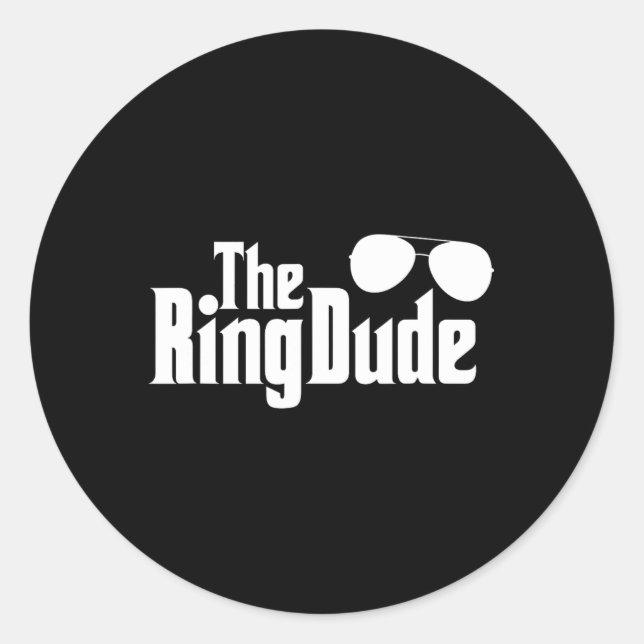 Der Ring Typ Bowtie Ring Träger Hochzeitsgrössen Runder Aufkleber (Vorderseite)