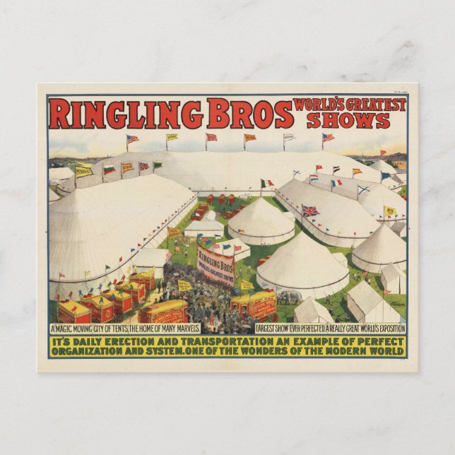 Der Ringling Bros. Zirkus Postkarte (Vorderseite)